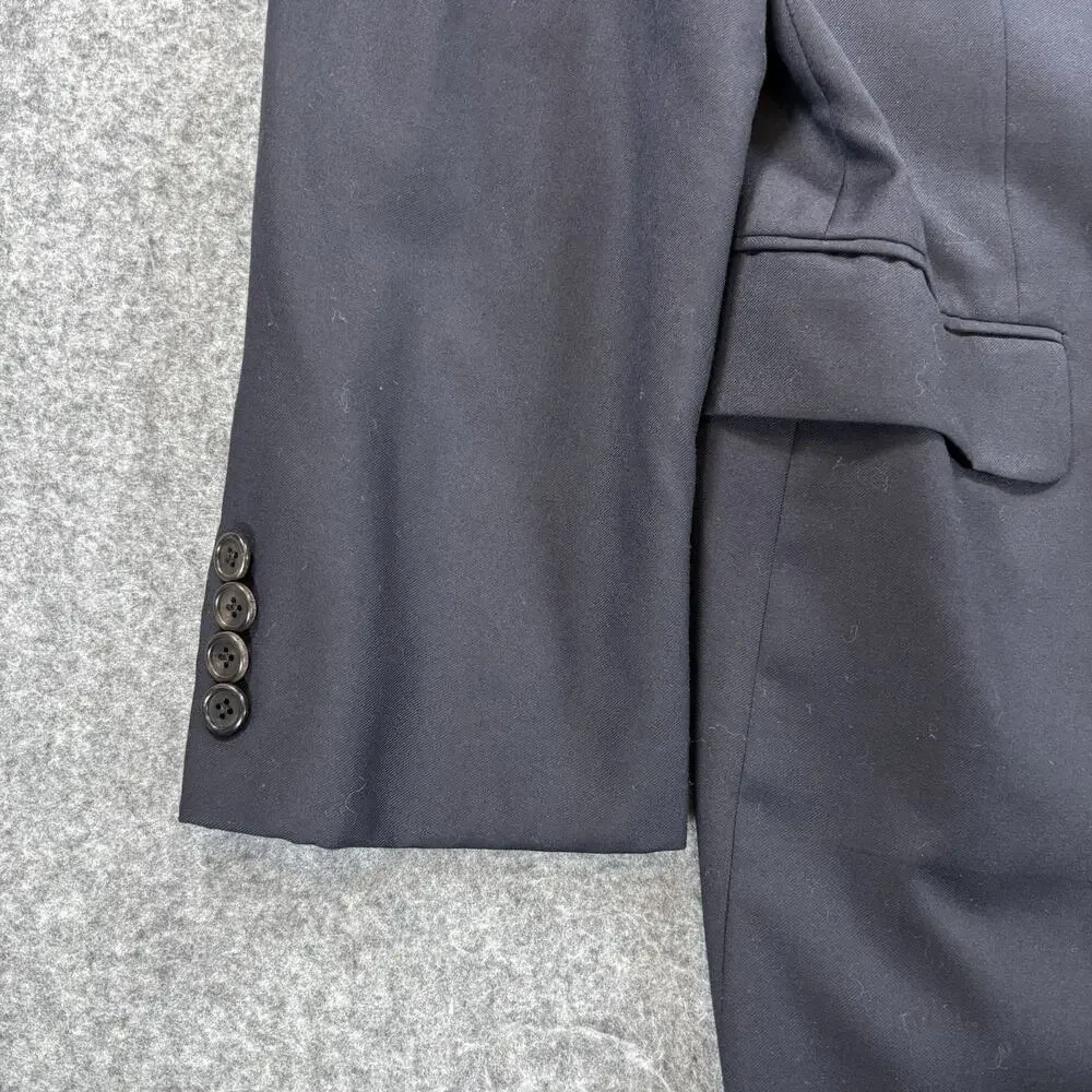 Hickey Freeman Boardroom Blazer 42 L Navy Loro Piana Tasmanian Super 120s Wool